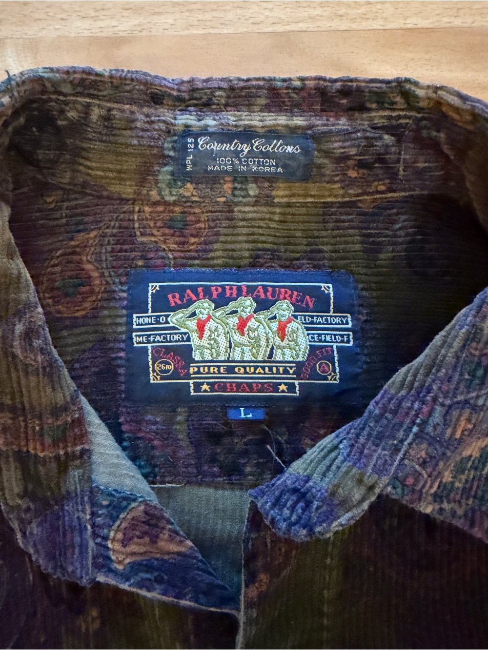 Vintage 90s Ralph Lauren Country Cottons Corduroy Shirt Jacket Paisley (sz L)